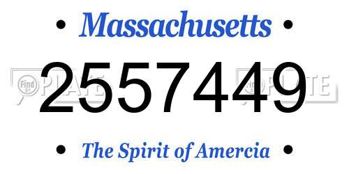 2557449 Massachusetts License Plate