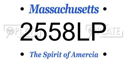 2558LP Massachusetts License Plate