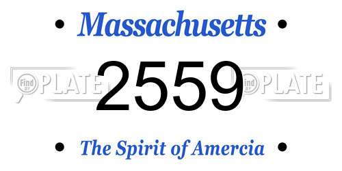 2559 Massachusetts License Plate