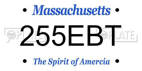 255EBT Massachusetts License Plate