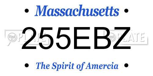255EBZ Massachusetts License Plate