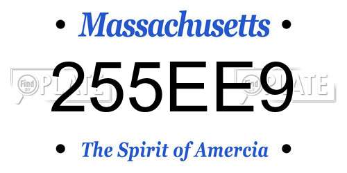 255EE9 Massachusetts License Plate