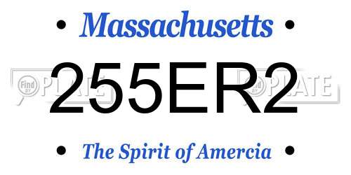 255ER2 Massachusetts License Plate