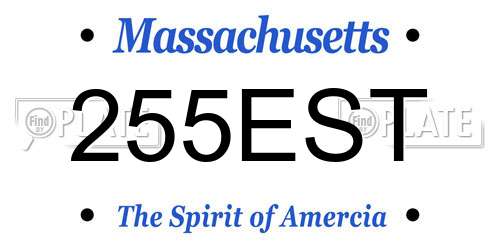 255EST Massachusetts License Plate