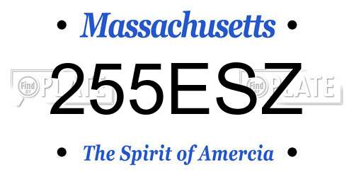 255ESZ Massachusetts License Plate