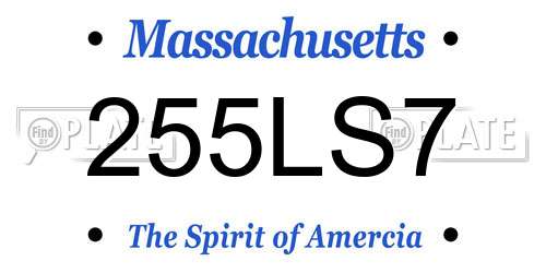 255LS7 Massachusetts License Plate