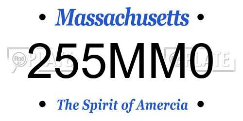 255MM0 Massachusetts License Plate