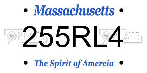 255RL4 Massachusetts License Plate