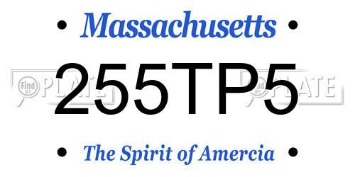 255TP5 Massachusetts License Plate