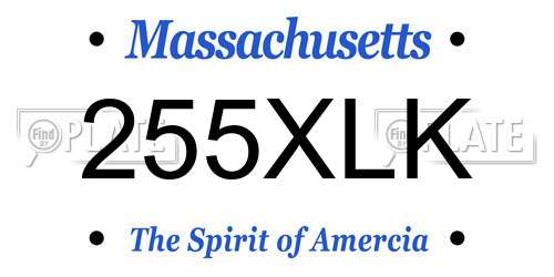 255XLK Massachusetts License Plate