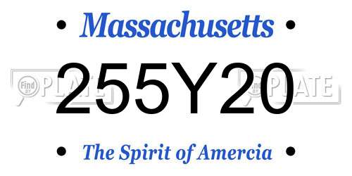 255Y20 Massachusetts License Plate