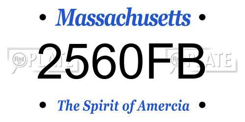 2560FB Massachusetts License Plate