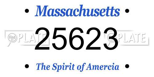 25623 Massachusetts License Plate
