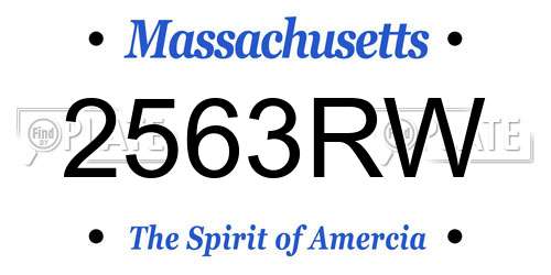 2563RW Massachusetts License Plate