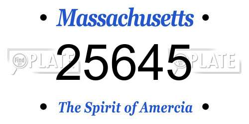 25645 Massachusetts License Plate