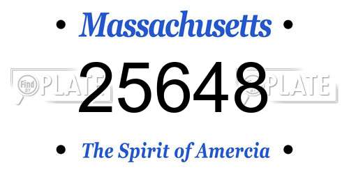 25648 Massachusetts License Plate