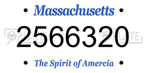 2566320 Massachusetts License Plate