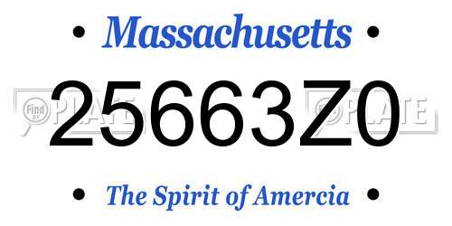 25663Z0 Massachusetts License Plate