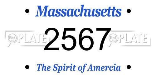 2567 Massachusetts License Plate