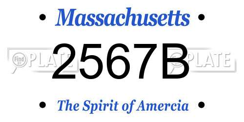 2567B Massachusetts License Plate