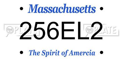 256EL2 Massachusetts License Plate