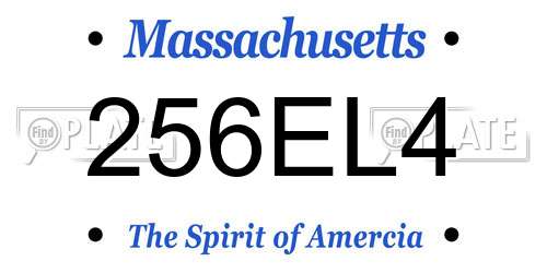 256EL4 Massachusetts License Plate