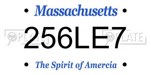 256LE7 Massachusetts License Plate