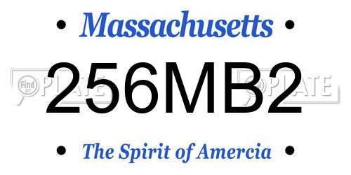 256MB2 Massachusetts License Plate