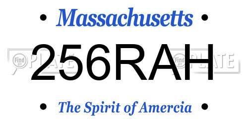 256RAH Massachusetts License Plate
