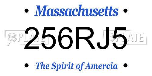 256RJ5 Massachusetts License Plate