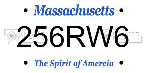 256RW6 Massachusetts License Plate