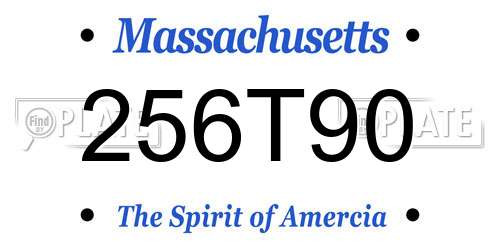 256T90 Massachusetts License Plate