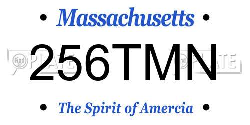 256TMN Massachusetts License Plate