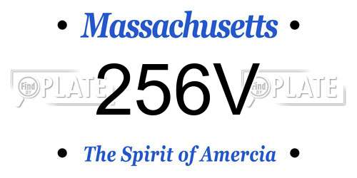 256V Massachusetts License Plate