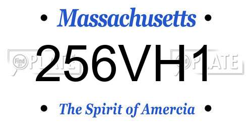 256VH1 Massachusetts License Plate