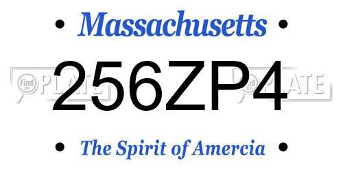 256ZP4 Massachusetts License Plate