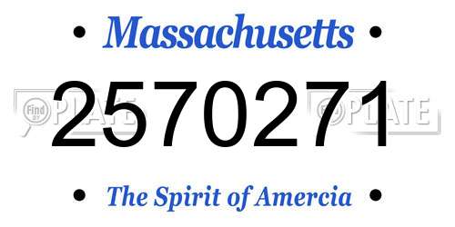 2570271 Massachusetts License Plate