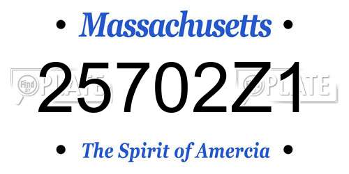 25702Z1 Massachusetts License Plate