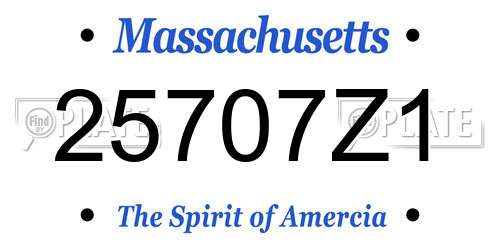 25707Z1 Massachusetts License Plate