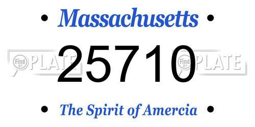 25710 Massachusetts License Plate