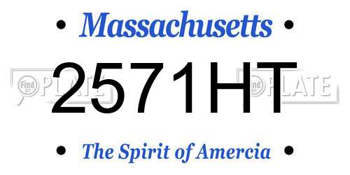 2571HT Massachusetts License Plate