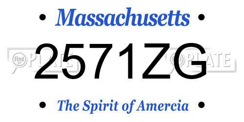 2571ZG Massachusetts License Plate
