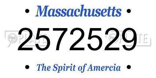 2572529 Massachusetts License Plate