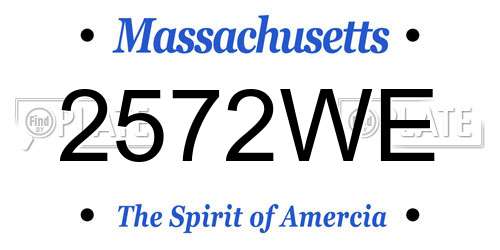 2572WE Massachusetts License Plate