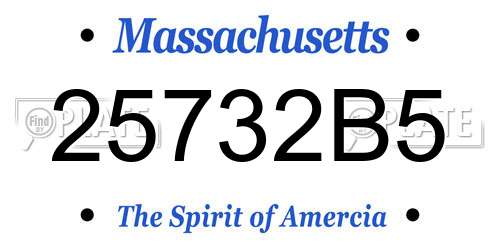 25732B5 Massachusetts License Plate