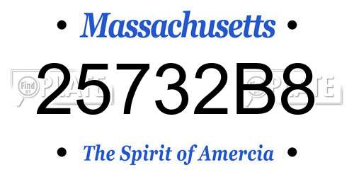 25732B8 Massachusetts License Plate
