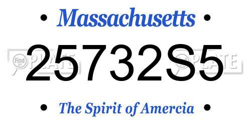25732S5 Massachusetts License Plate