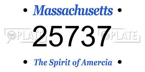 25737 Massachusetts License Plate