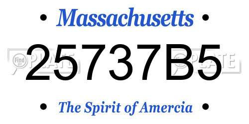 25737B5 Massachusetts License Plate