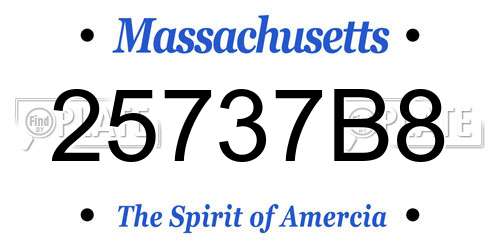 25737B8 Massachusetts License Plate